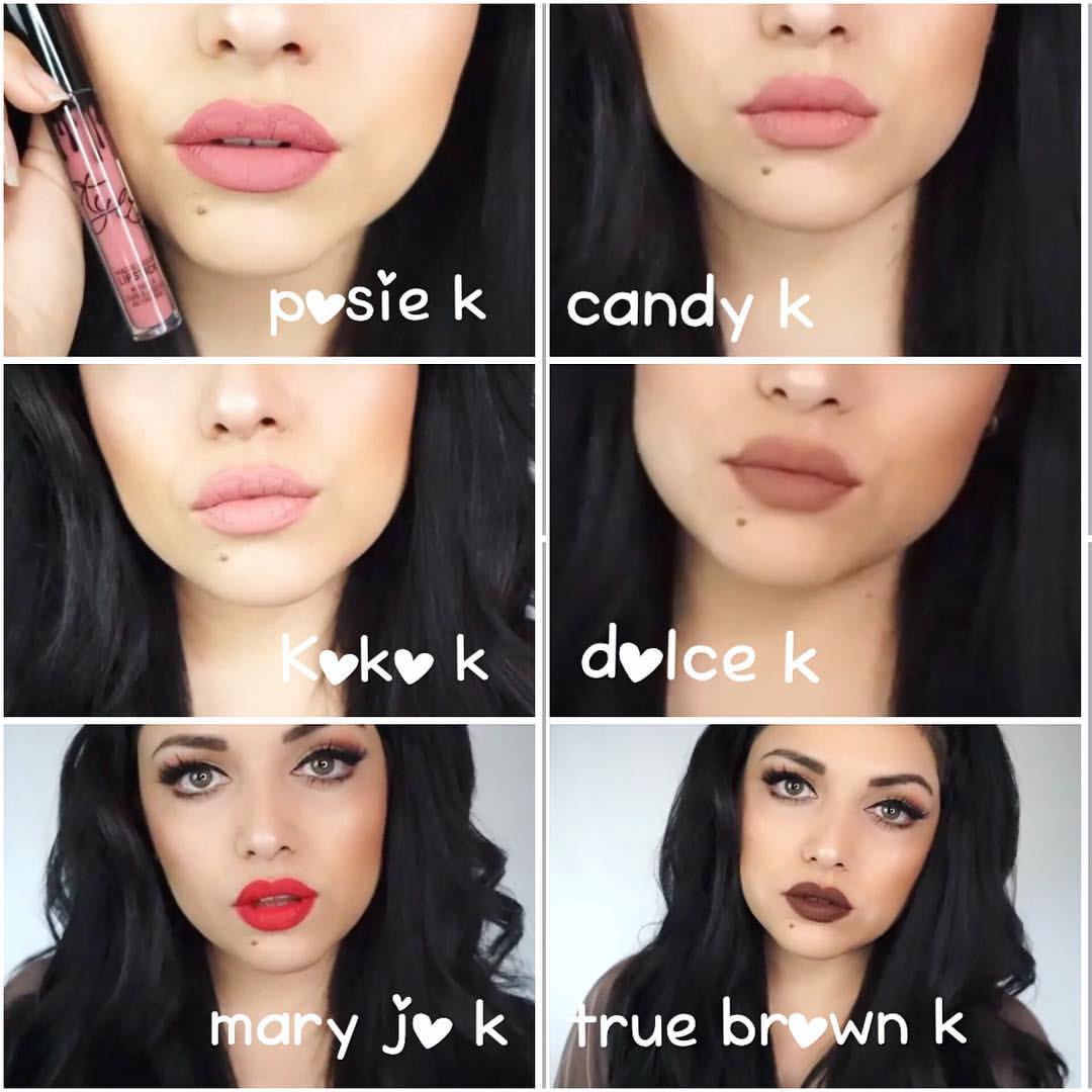 KYLIE Lip Kit Swatches | ALL 6 Review + First Impressions! | Ashley ...