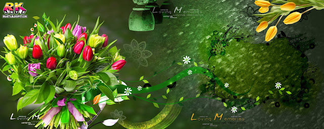 Digital Photo Album Template Design with Beautiful Tulip Flower 