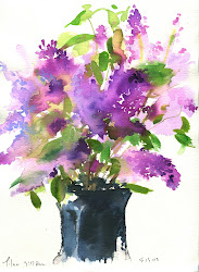 watercolor lilac flowers flower pm painting watercolour paintings purple mara sally