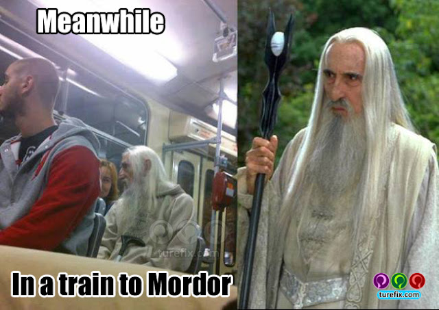 Meanwhile train to Mordor funny epic picture movie LOTR