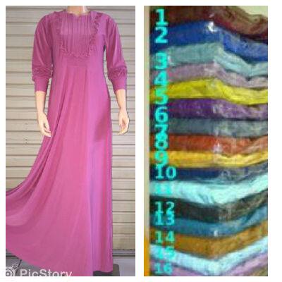 Gamis Jersey Polos Ofnesel Dada Saku Kantong Murah Grosir Baju