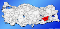 Diyarbakır ilinin Türkiye haritasında gösterimi