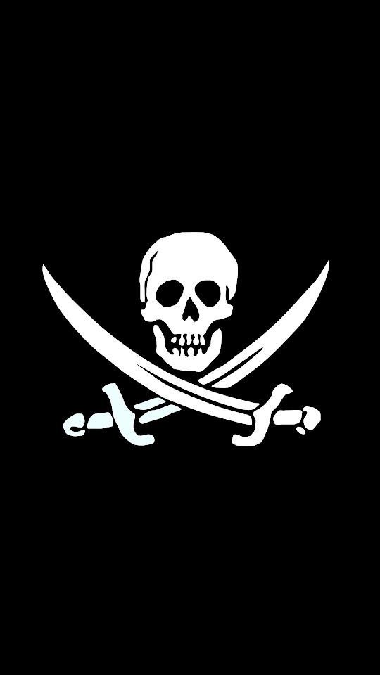 Jolly Roger Pirate Skull Black And White  Galaxy Note HD Wallpaper