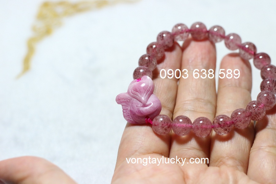 Hồ ly đá ruby hồng thiên nhiên mệnh HỎA, THỔ