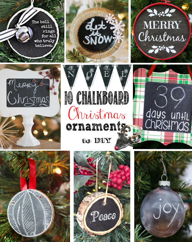 10 Chalkboard Christmas Ornaments To DIY Remodelando La Casa 10 Chalkboard Christmas Ornaments To DIY Remodelando La Casa