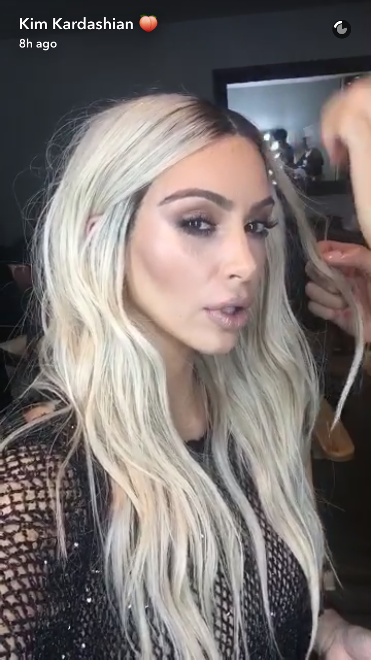 Kim's blonde hair colour