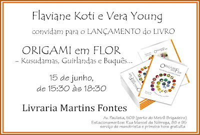 Convite para lançamento do livro "ORIGAMI EM FLOR" em SP