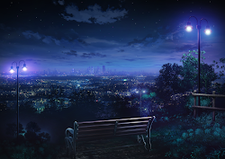 anime night park background landscape