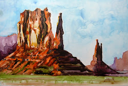 monument valley yupo watercolor paper paintings painting village daily monuments watercolors barb creations