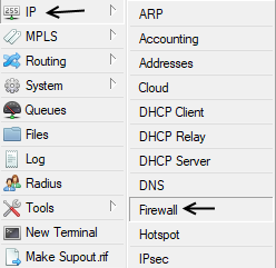 Menu Firewall NAT Menu Firewall NAT