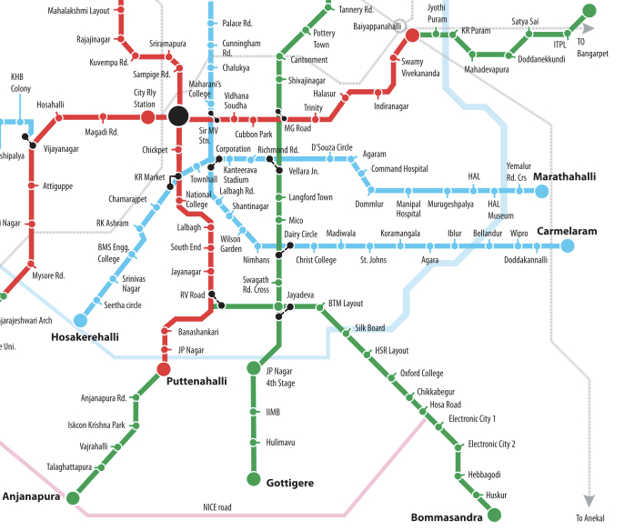 Bangalore Metro Rail( Namma Metro Map) Corporation Limited