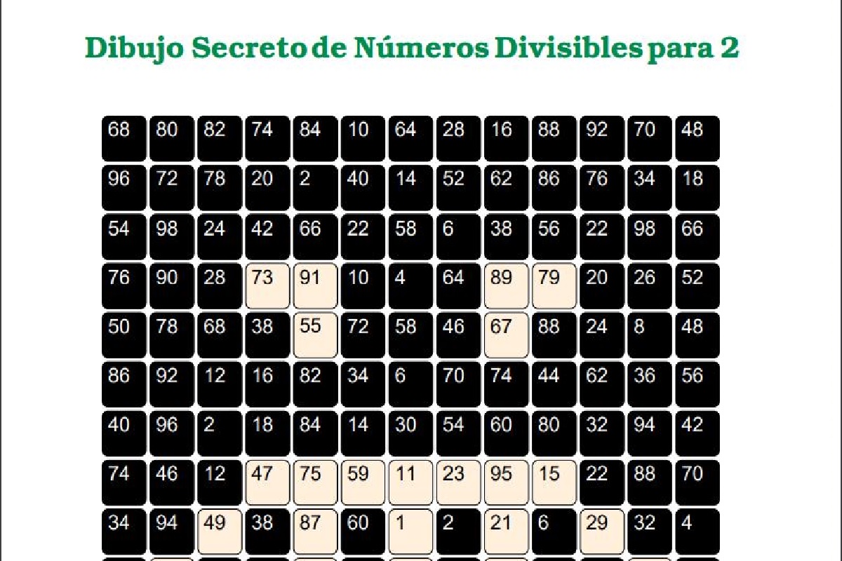 Encuentra el Dibujo con Números Divisibles PDF ~ DIPLOMAS GAFETES Y