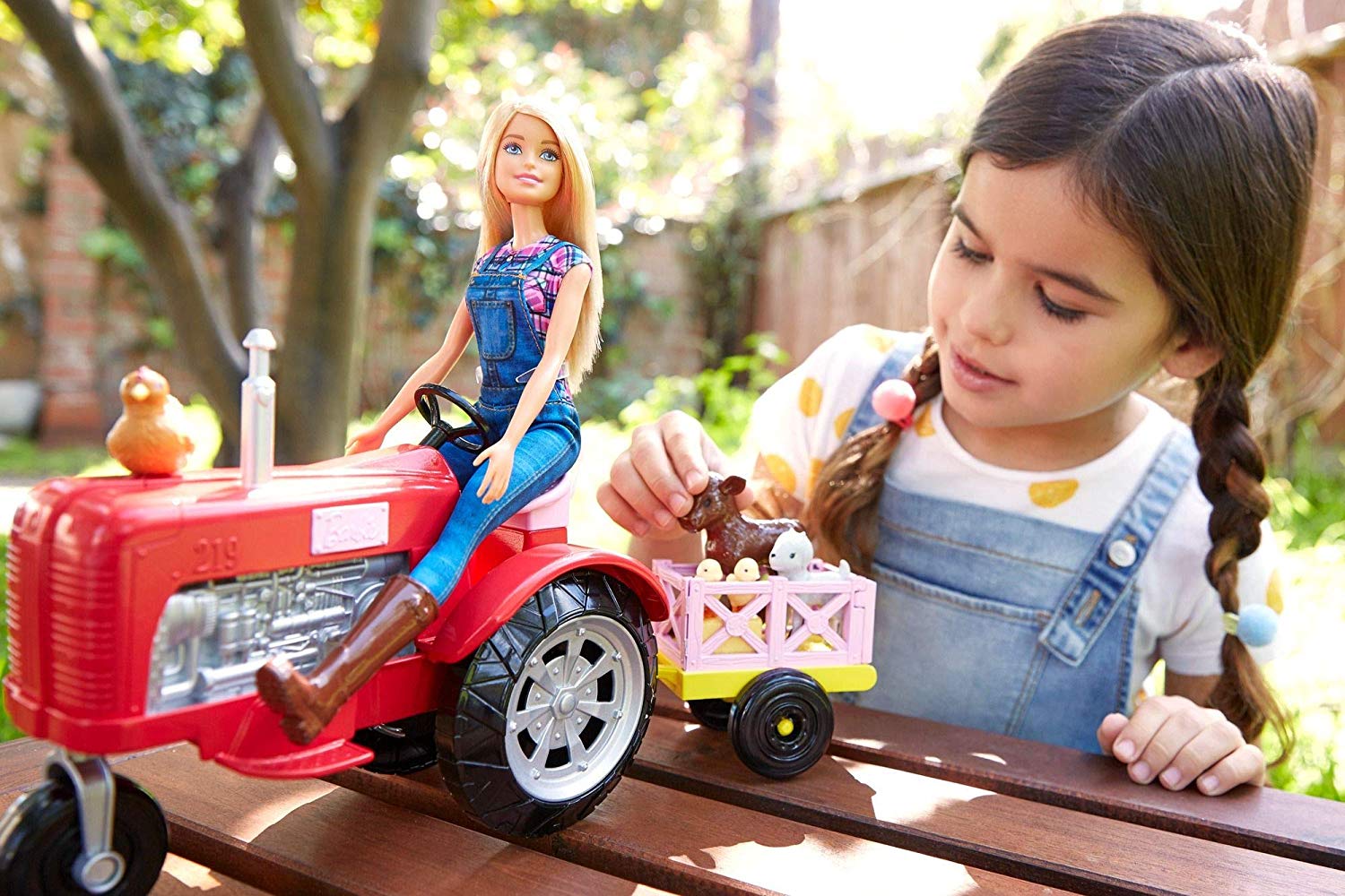 barbie doll with tractor