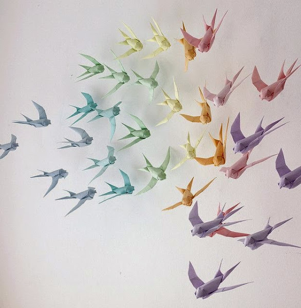 Tendencia 2015, decorar paredes con origami