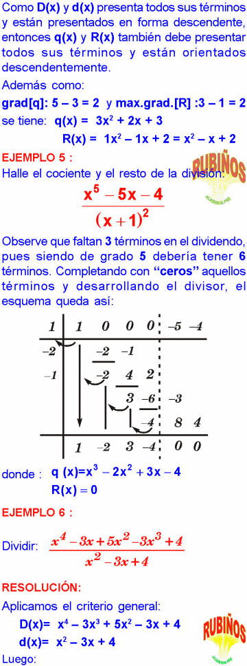 Metodo De Horner Ejercicios Resueltos Division De Polinomios Pdf