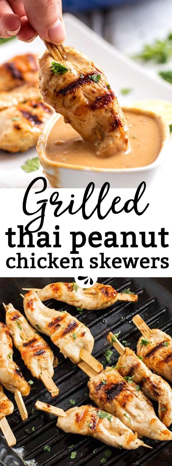 Thai Peanut Chicken Skewers Awesome Foods