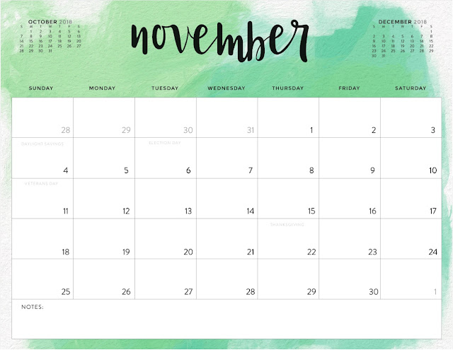 November 2018 Printable Calendar, November 2018 Blank Calendar, November 2018 Calendar Printable, November 2018 Calendar Template, November 2018 Calendar PDF, November 2018 Calendar Word, November 2018 Calendar Excel
