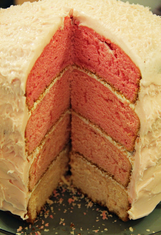 Jo and Sue Pink Lemonade Ombre Cake with Pink Lemonade Cream Cheese