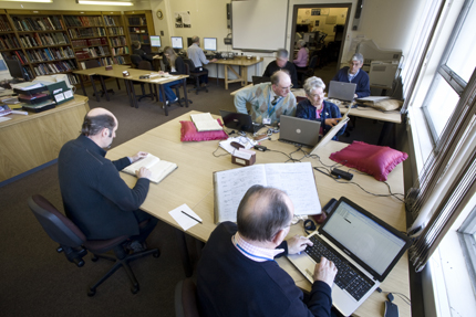The searchroom at Durham County Record Office