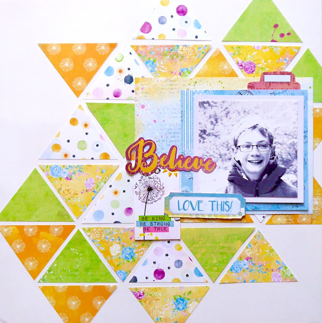 Believe Scrapbook Page by Katherine Sutton for BoBunny using the Faith collection