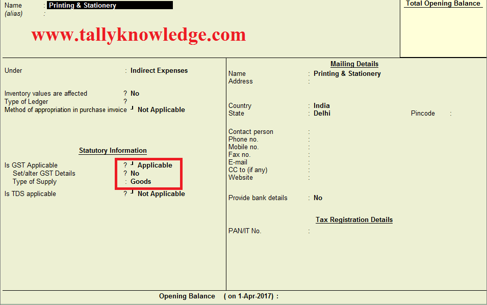 How to use a single Ledger for all GST Tax calculation in TallyERP.9