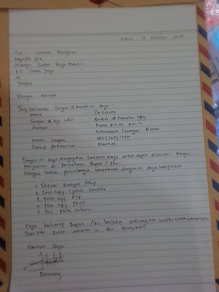 Surat Lamaran Riwayat Hidup Cari Contoh Surat Lamaran Kerja Dan Cv Untuk Fresh Harapan Saya Bapak Ibu Dapat Mempertimbangkannya Dan Saya Menunggu Jawabannya Clockenstock