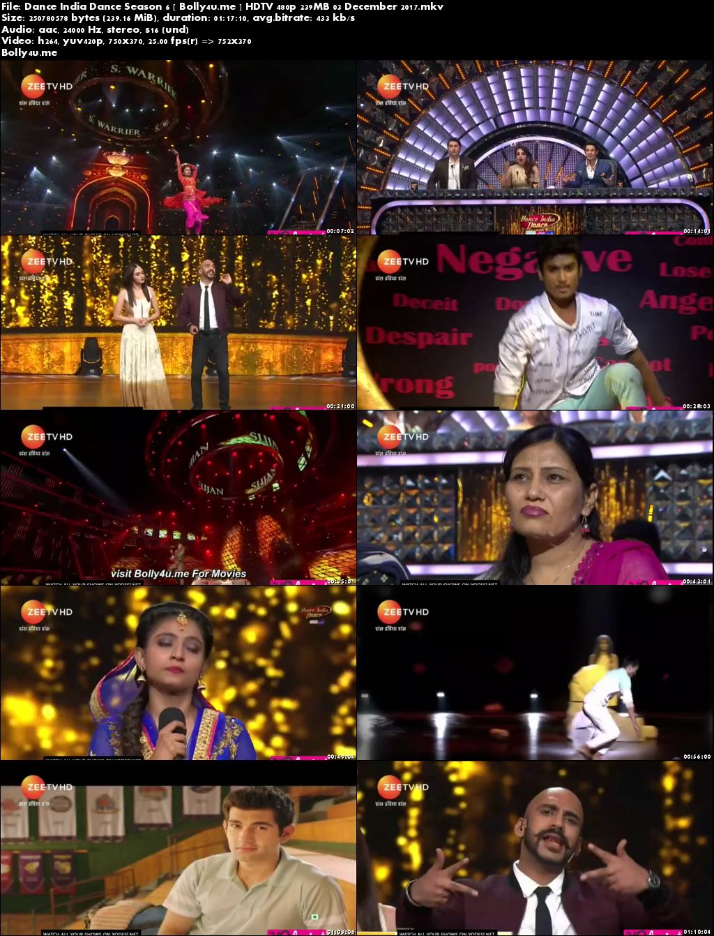 Dance India Dance HDTV 480p 200MB 03 Dec 2017 Download