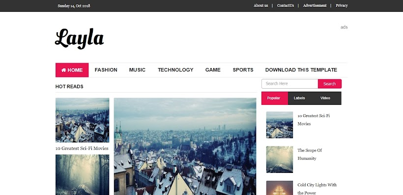 Layla Free Blogger Template
