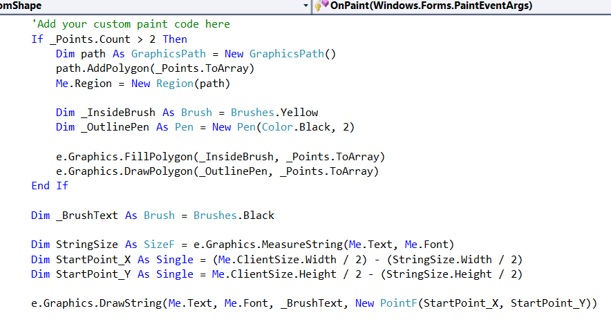 Random Thoughts: Custom Shape Control VB. NET