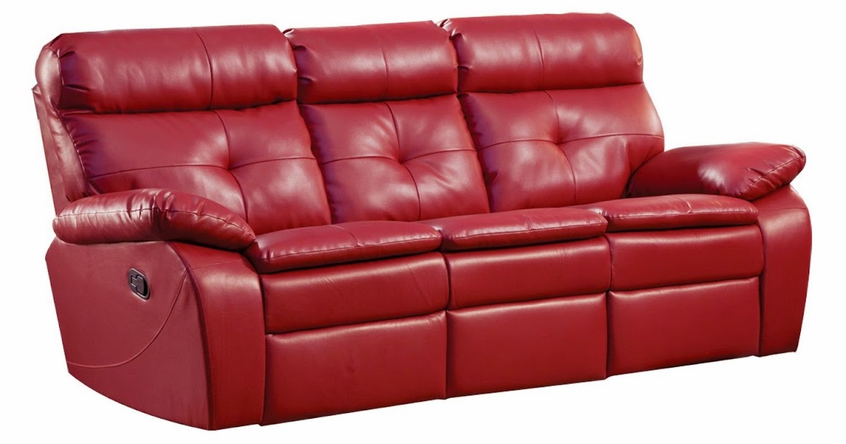 genuine leather sofa red white black