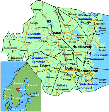 Karta över Hälsingland Regionen | Karta över Sverige, Geografisk