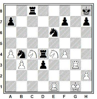 Posición de la partida de ajedrez Shabalov - Bandza (Kaliningrado, 1986)