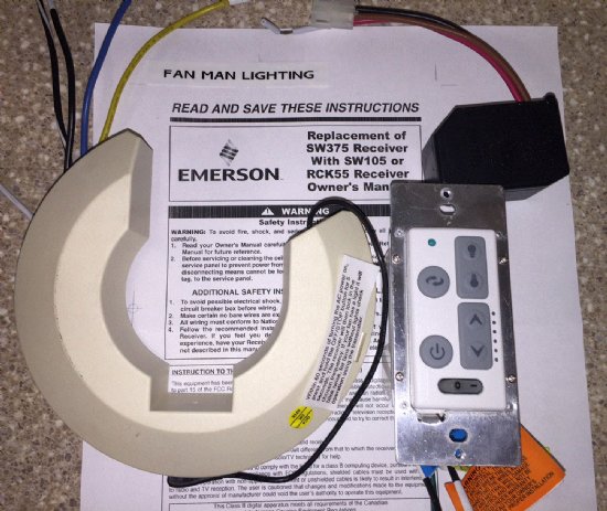 Fan Man Lighting: Emerson SW375 or SW105 to RCK55 Conversion