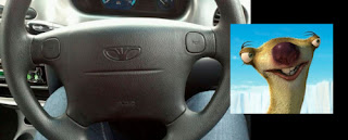 daewoo steering wheel logo looks like sid from ice age