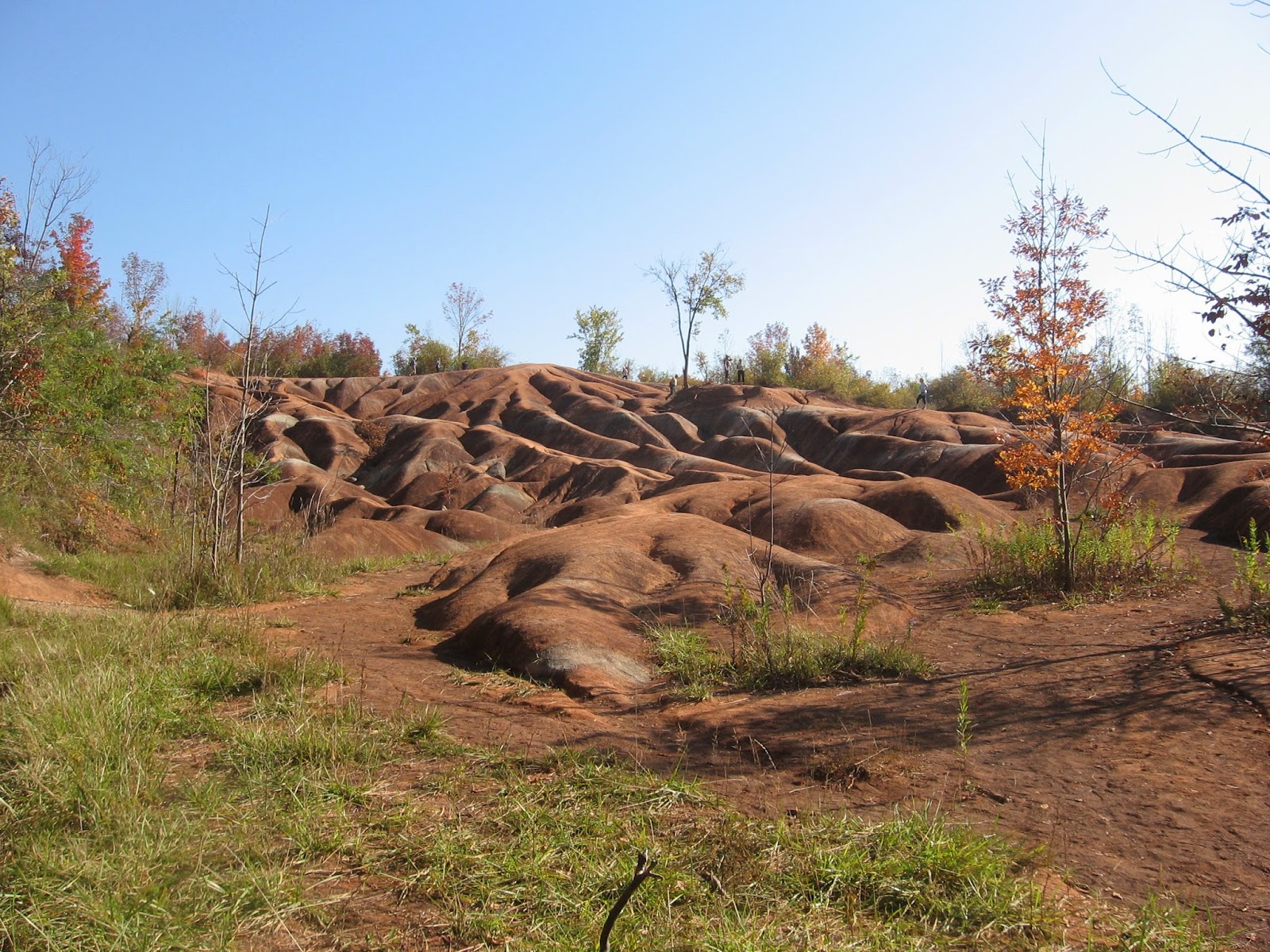 Fibre Art by Mary Katherine Hopkins: Red Rocks in Cheltenham Ontario