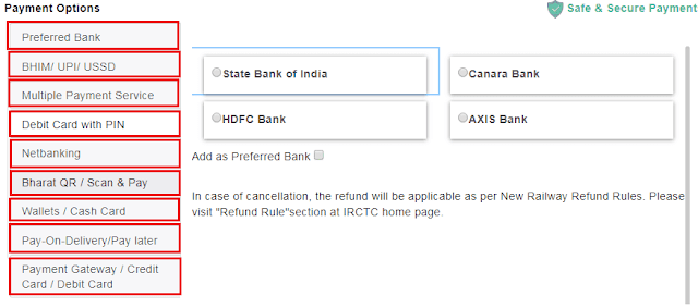 irctc payment page