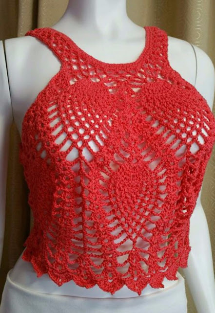 Crochet Blouse with Pineapple