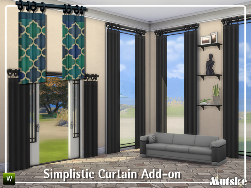 Sims 4 CC's The Best Simplistic Curtain Addon by Mutske