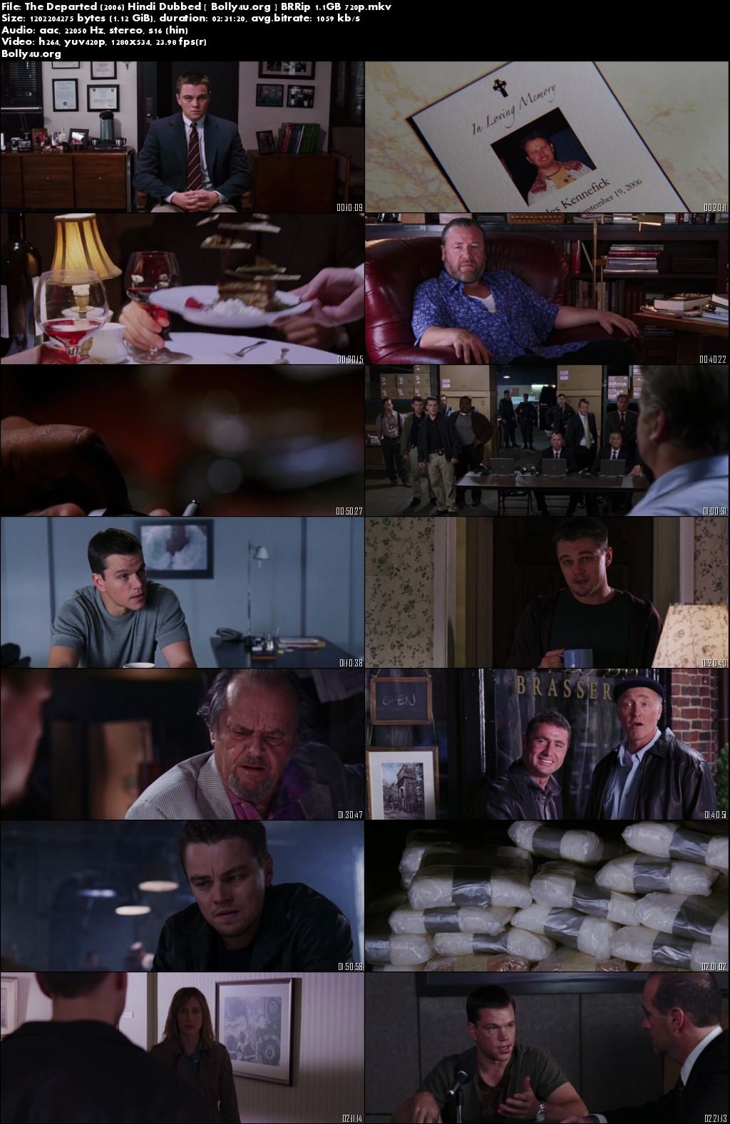 The Departed 2006 Hindi Dubbed 480p BluRay 400MB Download