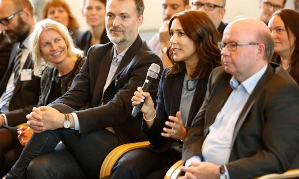 Crown Princess Mary of Denmark attended a conference about child welfare on the recreational life with Helle Østergaard of Director of Mary Fonden