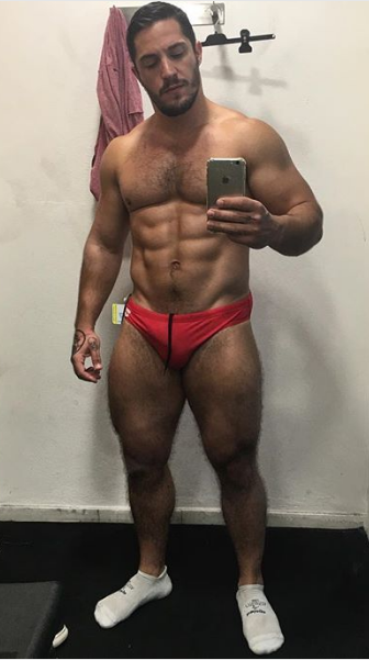 men in red speedos