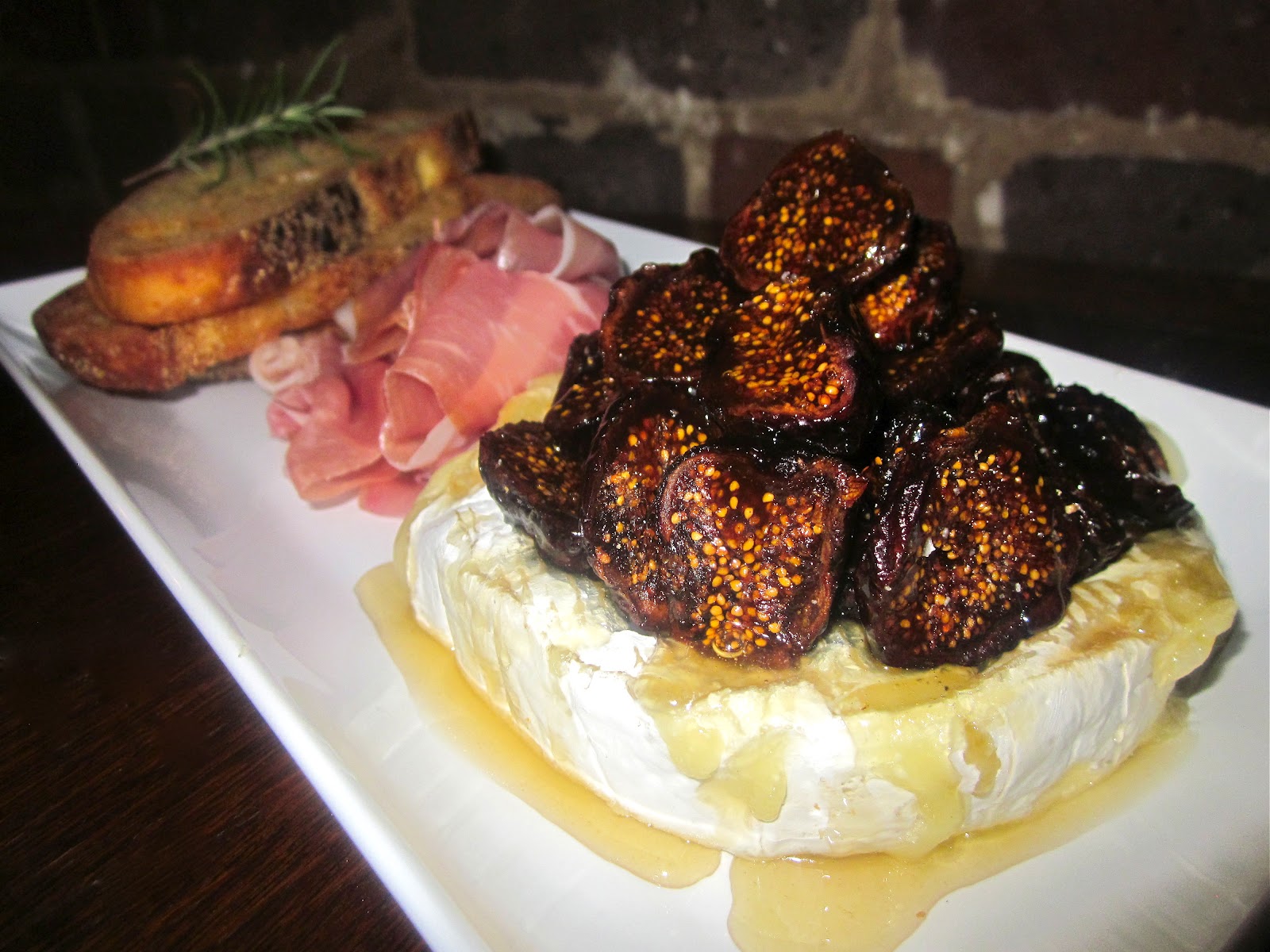 Haute + Heirloom Grilled Brie with Truffle Honey, Roasted Figs