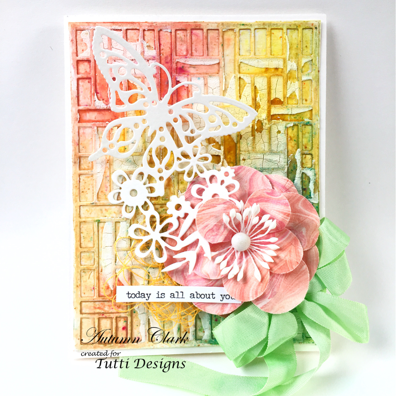 SewPaperPaint Background Die Cut Technique with Magicals Pigment Powder