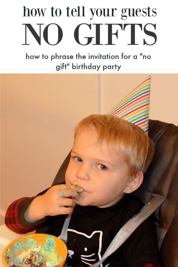 no gift birthday party invitation
