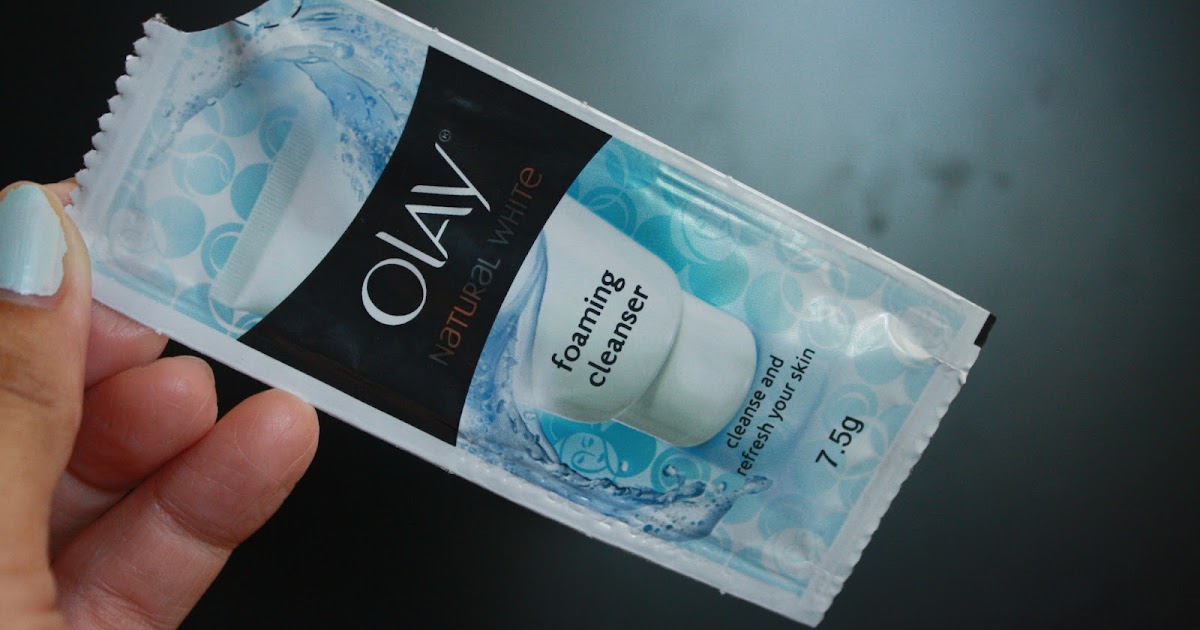 olay natural white foaming face wash