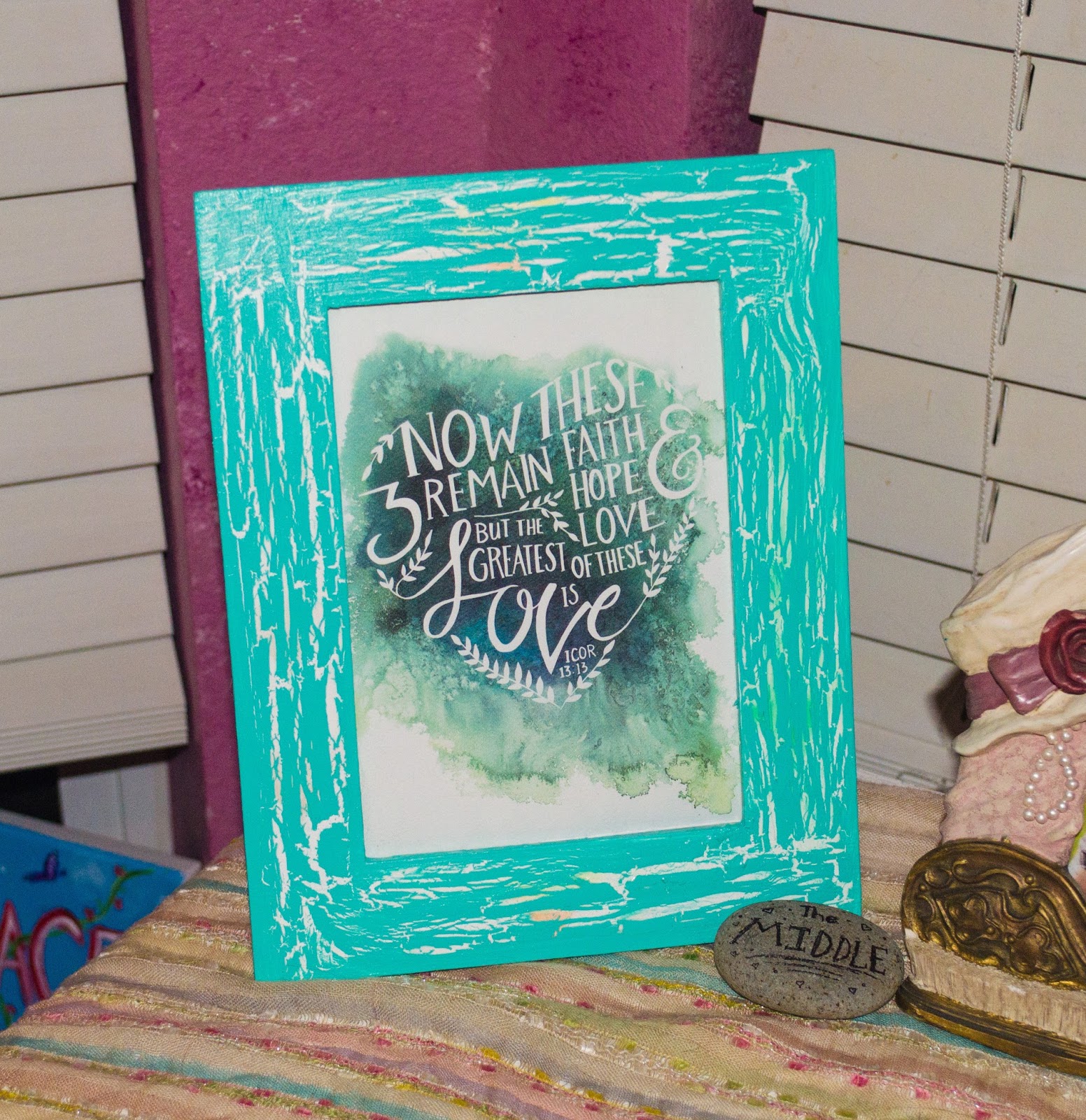DIY Crackle Paint Picture Frame Uniquely His