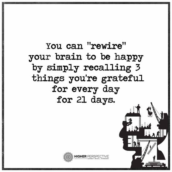 Rewire You brain to be Happy by simply recalling 3 things you're