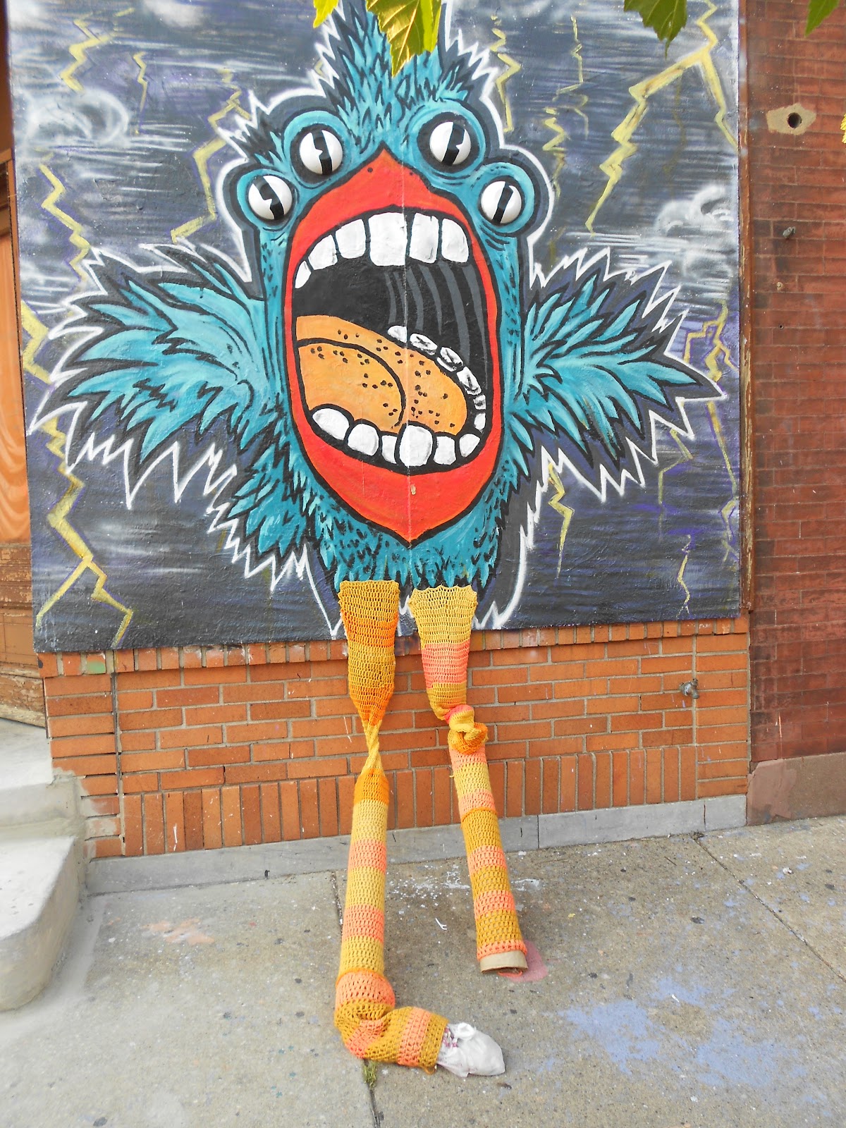 Blue Betty Yarn Bomb/Graffiti in Philly