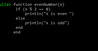 Julia Tutorial Conditional Statements To Check Even Or Odd Number