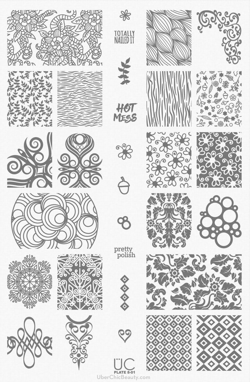 Uberchic Beauty Collection Eight Stamping Plates - Swatches & Review by Olivia Jade Nails